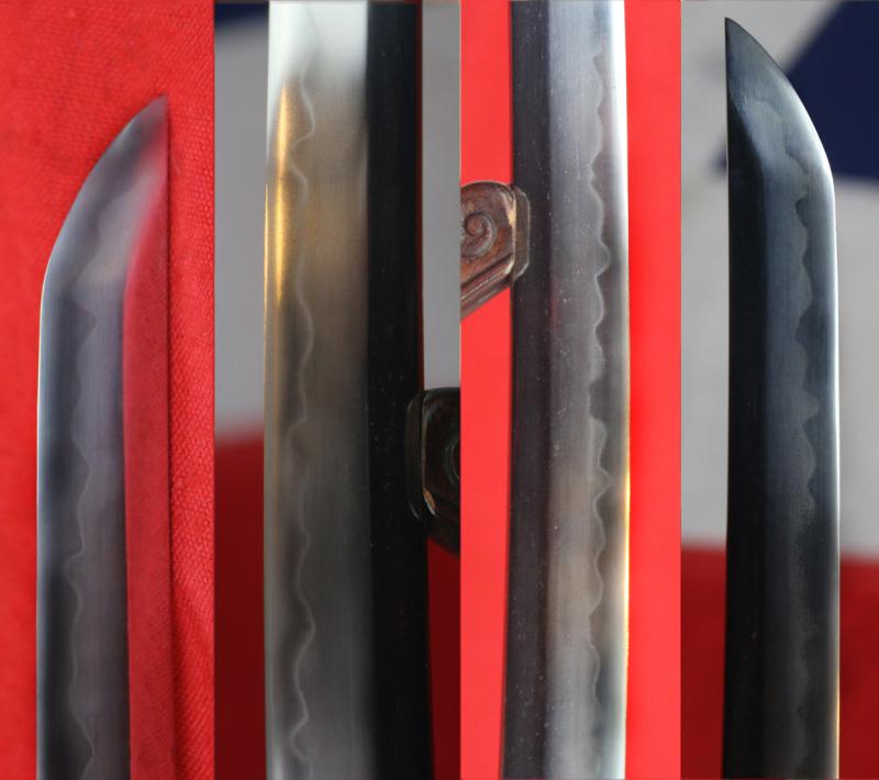 A Beautiful Antique Edo Period Wakizashi Samurai Short Sword, With a Fabulous Quality Botanical Shakudo Gold and Silver Takebori Mounts & Tsuba