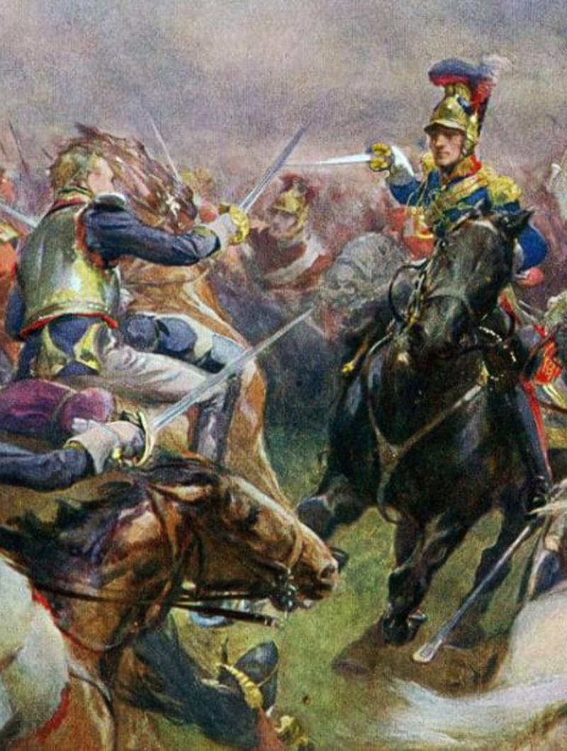 A Superb, Original, 1796 Heavy Cavalry Officer's Sword, Napoleonic Wars and Waterloo Period, with a Broadsword Blade, Steel Combat Scabbard with Close Combat Blade Impact