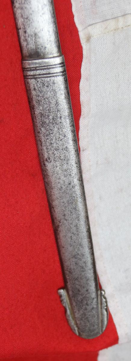 A Superb, Original, 1796 Heavy Cavalry Officer's Sword, Napoleonic Wars and Waterloo Period, with a Broadsword Blade, Steel Combat Scabbard with Close Combat Blade Impact