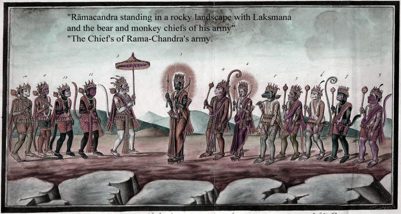 A Super Balinese Carved Wooden 'Demon Kris Stand Probably Representing One of the Vanaras, Forest Dweller Human-Ape Like Demi-God Warriors That Helped Rama Defeat Ravana
