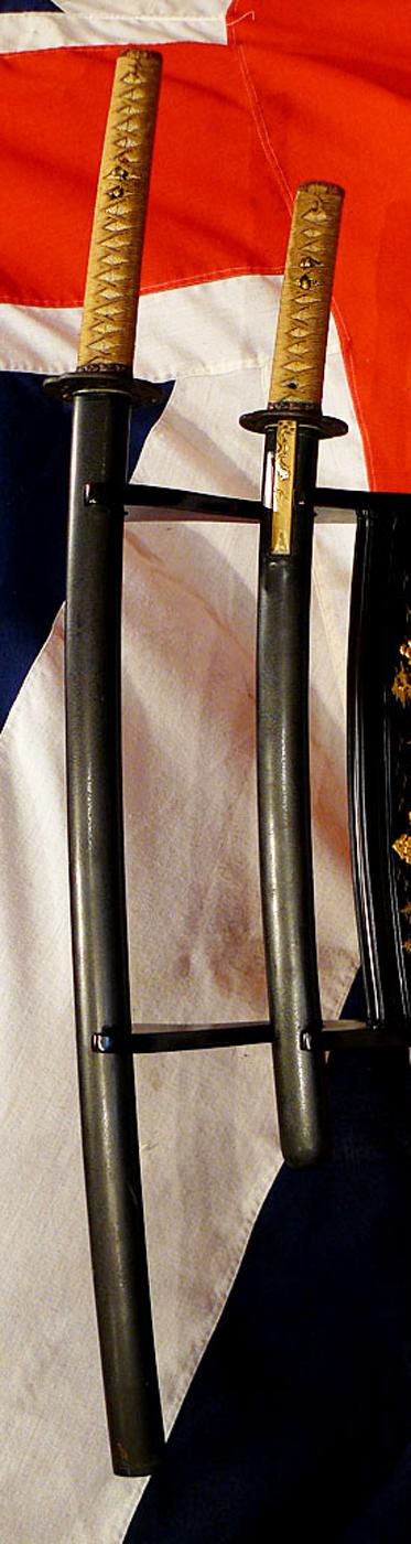 A Singularly Magnificent Original Antique Presentation Samurai Daisho. A Signed Original Edo Period Daito By Muneyoshi Presented to Yoshifuji, In the Fortuitous Time of The Midwinter, In The Year of the Rabbit, in The Reign of Emperor Keio