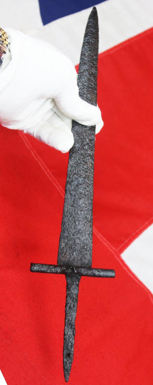 A Most Rare, Original, 1st Century Ancient Roman-Parthian Wars Period Dagger with Cross Guard. From The Time of Julius Caeser and Augustus Caeser. Circa 2000 Years Old