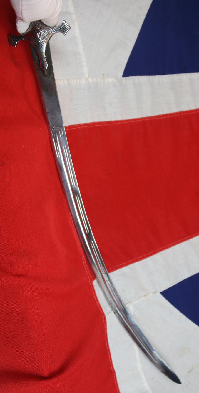 A Beautiful Mughul High Ranking Warrior's Sword Talwar 17th-18th Century, Likely Wootz or Damascus Kilij Form Blade