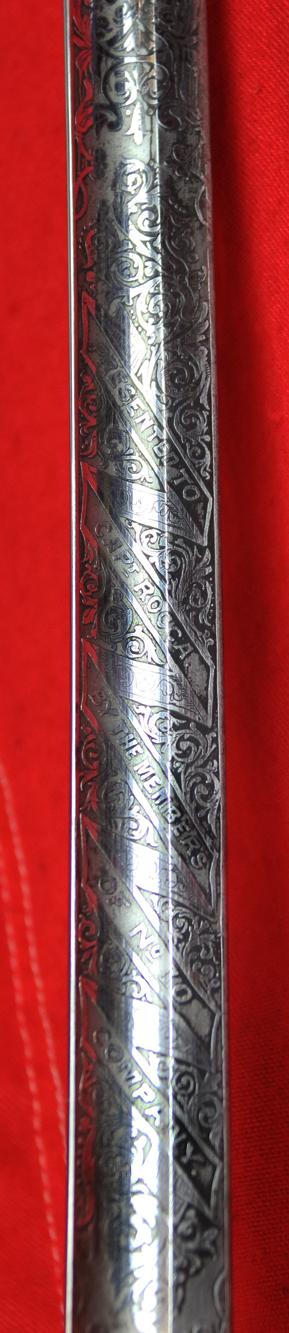 A Most Fine Presentation 2nd Manchester, 33rd Lancashire Rifle Volunteers Antique Victorian Sword of 1869