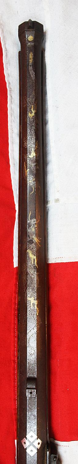 A Simply Magnificent, Huge, Ozutso Samurai Hand Cannon Teppo Matchlock Gun, of Negishi Sukenobu, Inlaid With Silver and Gold Dragon With Both the Amago Clan of Kamei Kenenori and Tokugawa Clan Mons.