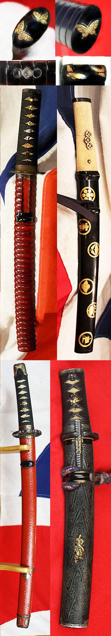 The Incredible Story of Japanese Urushi Lacquer on Our Original Ancient and Antique Samurai Sword's Saya & Fittings. Without Doubt, Japanese Urushi Lacquerwork & Decor is The Finest Skilled Craftsmanship Of Its Kind In The World