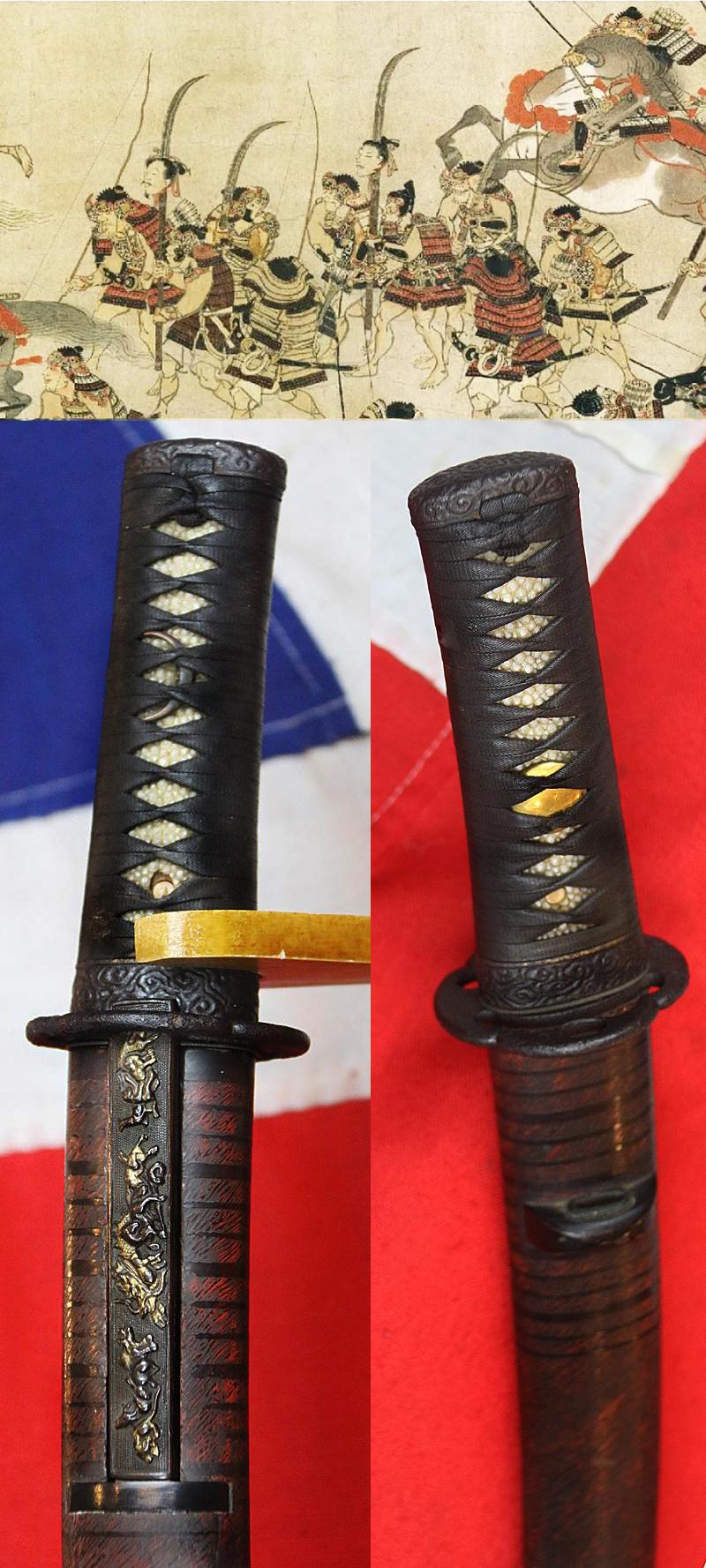 A Most Handsome Shinto O-Tanto, Around 300 years Old Circa 1720 With a Most Impressive and Beautiful Large Blade Used As A Powerful Close-Combat Small Sword and Suitable as a Post Combat 'Head Cutter'