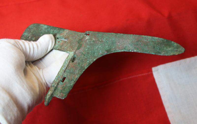 Archaic Zhou Dynasty Bronze Halberd or ‘Ge’ Circa 5th Century BC the Period of the Great Military Doctrine 'The Art of War' by General Sun-Tzu