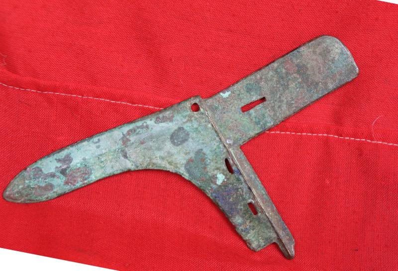 Archaic Zhou Dynasty Bronze Halberd or ‘Ge’ Circa 5th Century BC the Period of the Great Military Doctrine 'The Art of War' by General Sun-Tzu