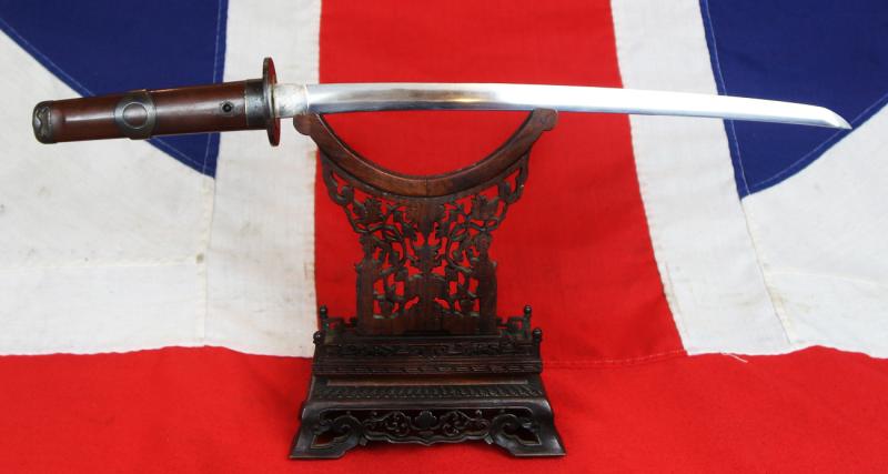 A Ko Wakizashi, or Long Sunobi Tanto, Signed Blade Shinto Period Circa 1650