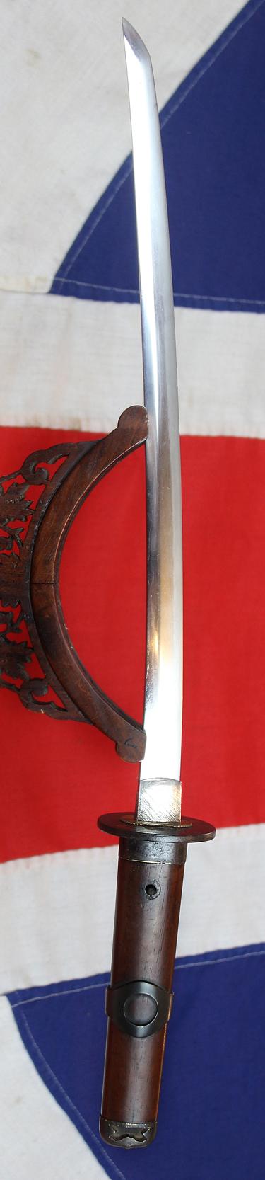 A Ko Wakizashi, or Long Sunobi Tanto, Signed Blade Shinto Period Circa 1650