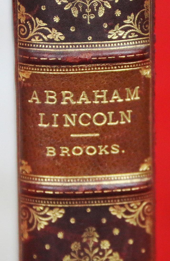 A Beautifully Bound Leather Book, Abraham Lincoln and The Downfall of American Slavery {Heroes of the Nations} by Noah Brooks 1894