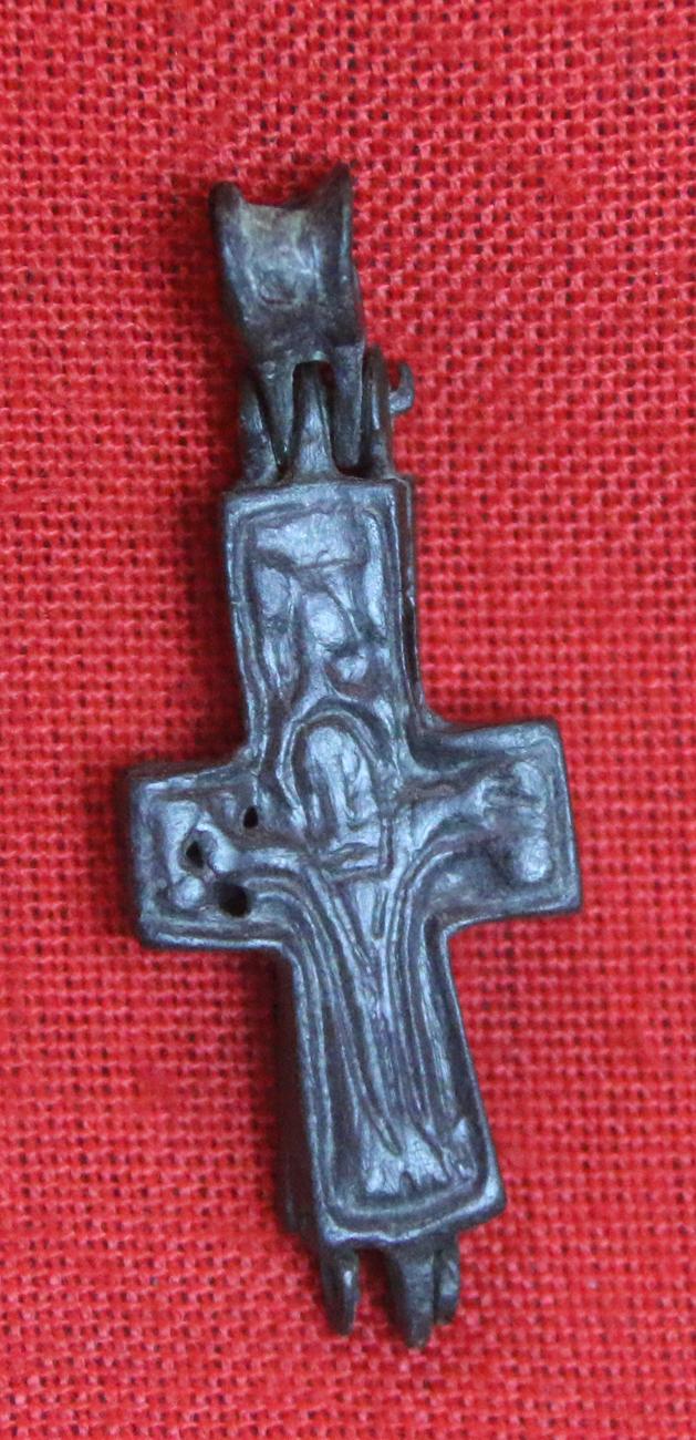 An Original Good Size, And Absolutely Stunning, An Ancient Roman Bronze Encolpion Cross, Likely a High Status Pilgrim's or Bishop's Pendant Approximately 1400 Years old