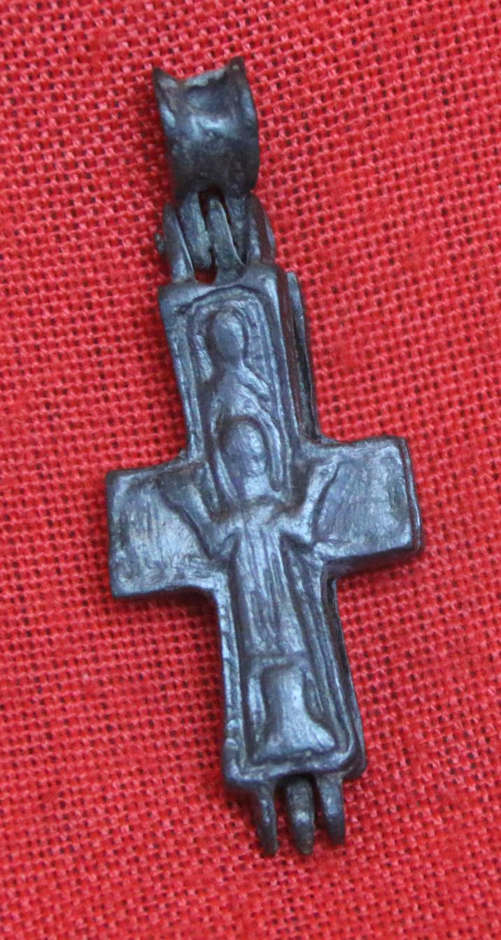 An Original Good Size, And Absolutely Stunning, An Ancient Roman Bronze Encolpion Cross, Likely a High Status Pilgrim's or Bishop's Pendant Approximately 1400 Years old