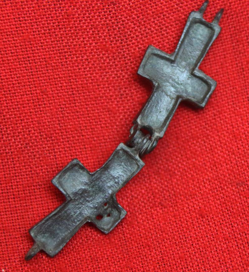 An Original Good Size, And Absolutely Stunning, An Ancient Roman Bronze Encolpion Cross, Likely a High Status Pilgrim's or Bishop's Pendant Approximately 1400 Years old