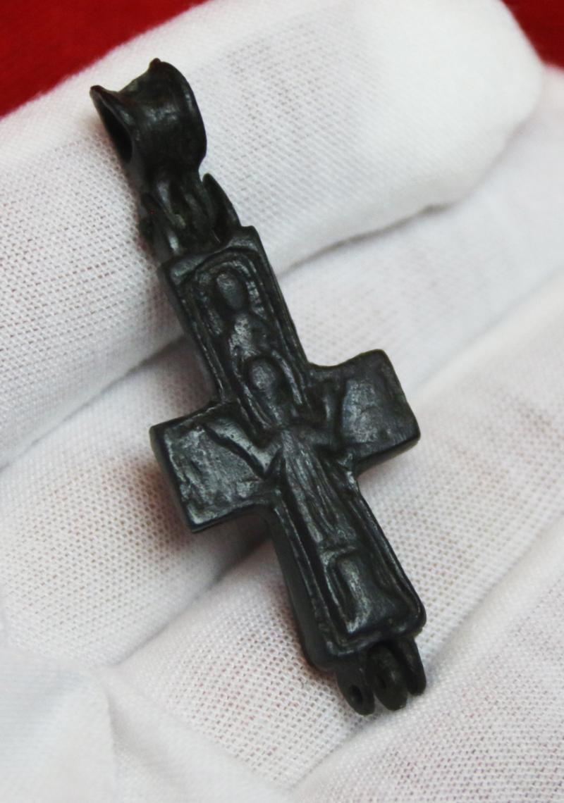 An Original Good Size, And Absolutely Stunning, An Ancient Roman Bronze Encolpion Cross, Likely a High Status Pilgrim's or Bishop's Pendant Approximately 1400 Years old