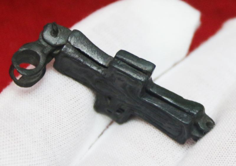 An Original Good Size, And Absolutely Stunning, An Ancient Roman Bronze Encolpion Cross, Likely a High Status Pilgrim's or Bishop's Pendant Approximately 1400 Years old