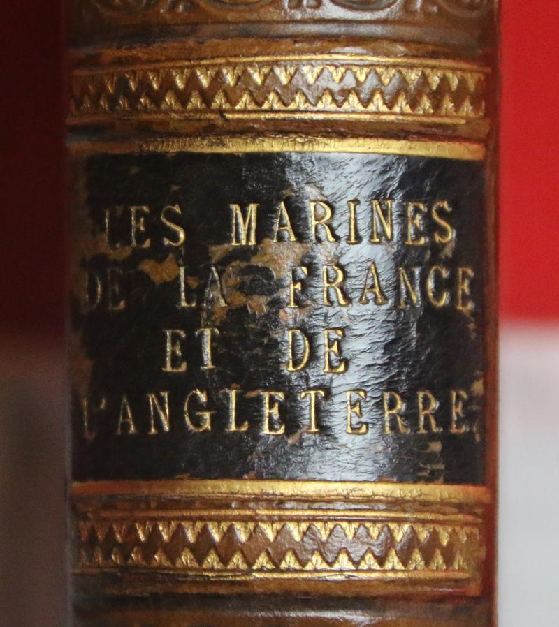 A Very Interesting & Beautiful French Leather Book on the Royal Marines And French Marines 1815 to I863 Les Marines de la France et de L'Angleterre 1815-1863 by Raymond, M. Xavier