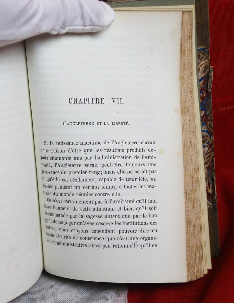 A Very Interesting & Beautiful French Leather Book on the Royal Marines And French Marines 1815 to I863 Les Marines de la France et de L'Angleterre 1815-1863 by Raymond, M. Xavier