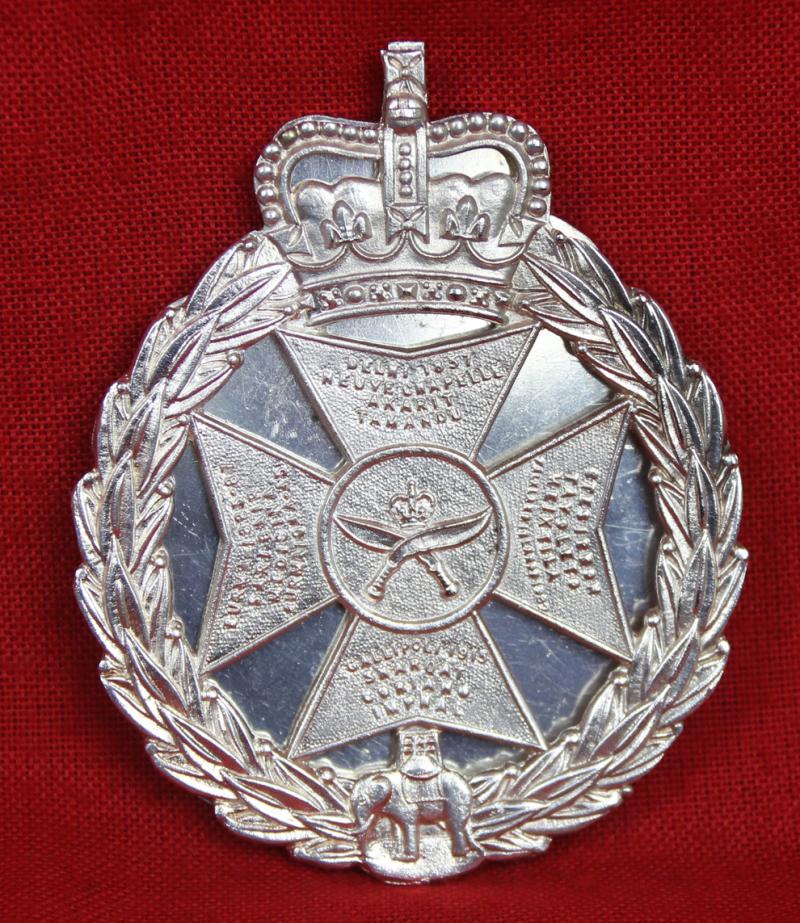 Royal Gurkha Rifles, Pouch Belt Badge & Plate - Silver Plate