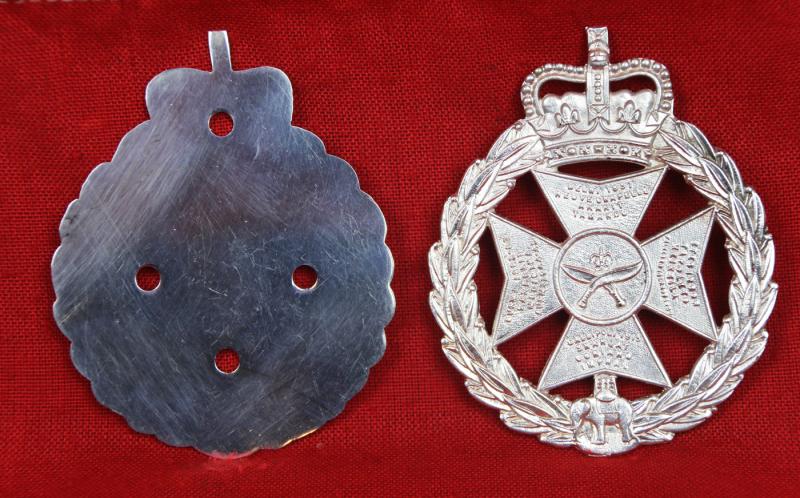 Royal Gurkha Rifles, Pouch Belt Badge & Plate - Silver Plate