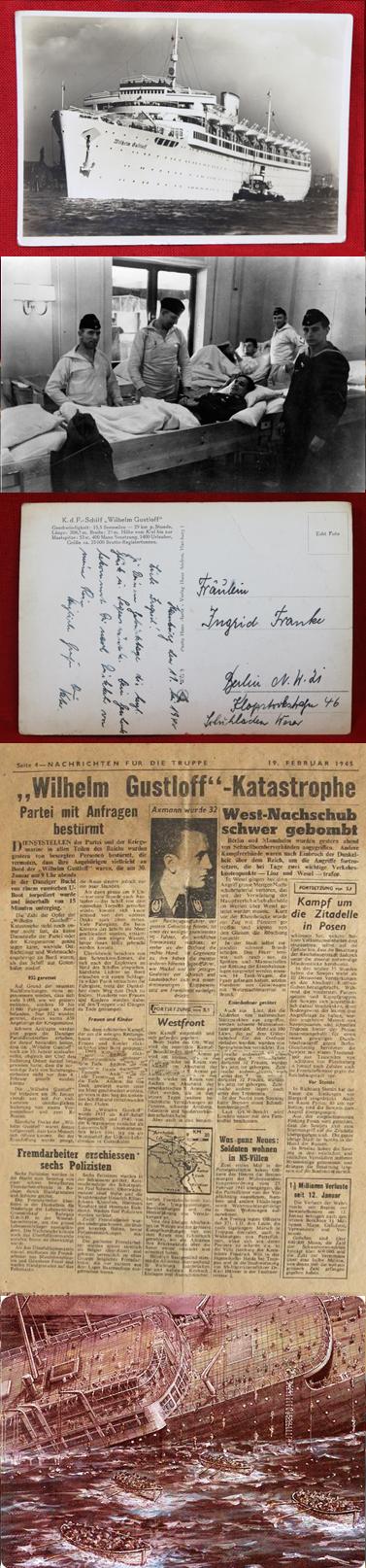 A Rare Original Handwritten German Picture Postcard From Hitler's Titanic, One of The Most Famous Ships of WW2. German Ship Sunk By Soviet Submarine with the Loss of up to 11,000 Lives Making It The Greatest Loss in Worldwide Maritime History