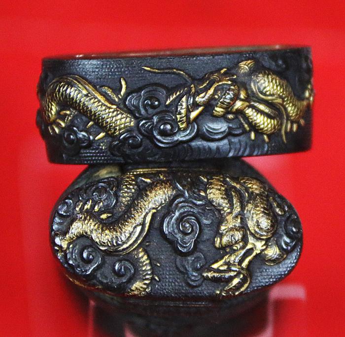 An Absolutely Superb, & Signed, Samurai’s Large Sunobi-Tanto or Wakazashi Late Koto to Early Shinto Period. Mutsu no Kami Daido School. Carved Horimono Blade With Bonji, of Fudō-myōō (不動明王), & Buddhist Ken Sword. Nabeshima Clan