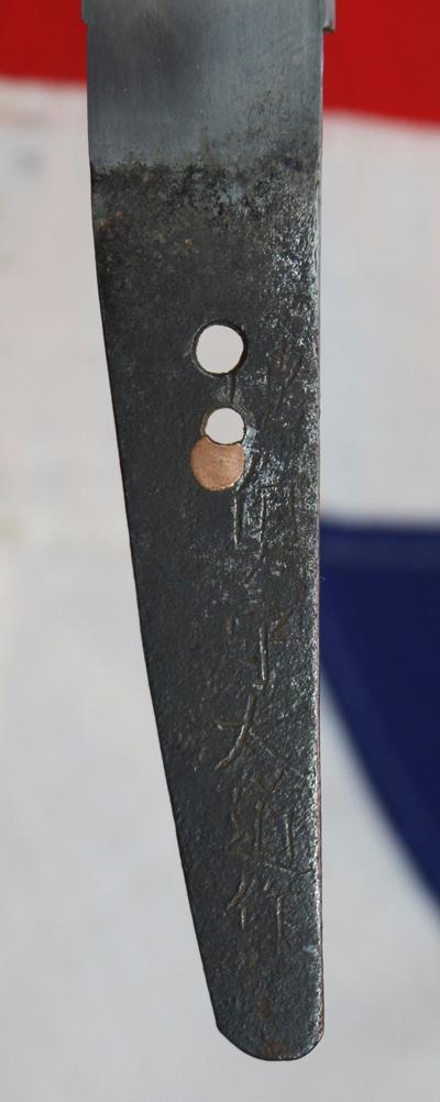 An Absolutely Superb, & Signed, Samurai’s Large Sunobi-Tanto or Wakazashi Late Koto to Early Shinto Period. Mutsu no Kami Daido School. Carved Horimono Blade With Bonji, of Fudō-myōō (不動明王), & Buddhist Ken Sword. Nabeshima Clan