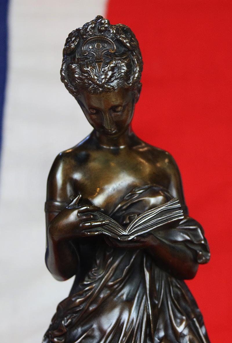 An Absolutely Stunning Napoleon IIIrd, French Bronze. The Woman Reading, ‘La Liseuse’ by World Renown Sculptor, Albert-Ernest Carrier-Belleuse, Mentor to His Apprentice Auguste Rodin Who Became One of The Worlds Most Famous and Valued Sculptors