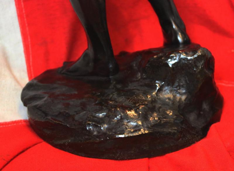 Superb Large Signed Bronze Sculpture by Julius Schmidt Felling Circa 1900's of a Standing Youth