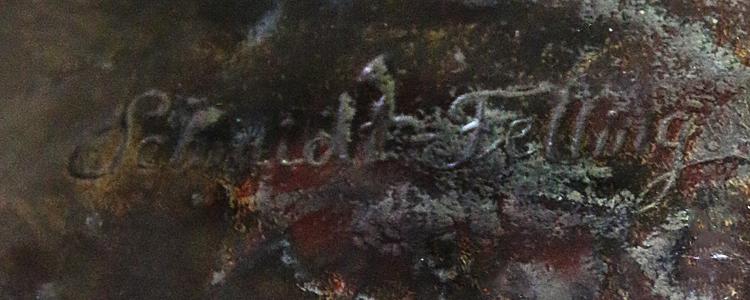 Superb Large Signed Bronze Sculpture by Julius Schmidt Felling Circa 1900's of a Standing Youth