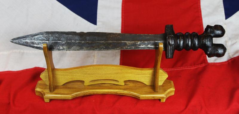 A Most Rarely Seen, Antique Ceremonial, Head-Hunters Sword 'Pusaka Magic' Dohong, A Borneo, Dyak Shamen's, Kayanic Art Ritual Sword, With a Carved, Twin-Head Hilt