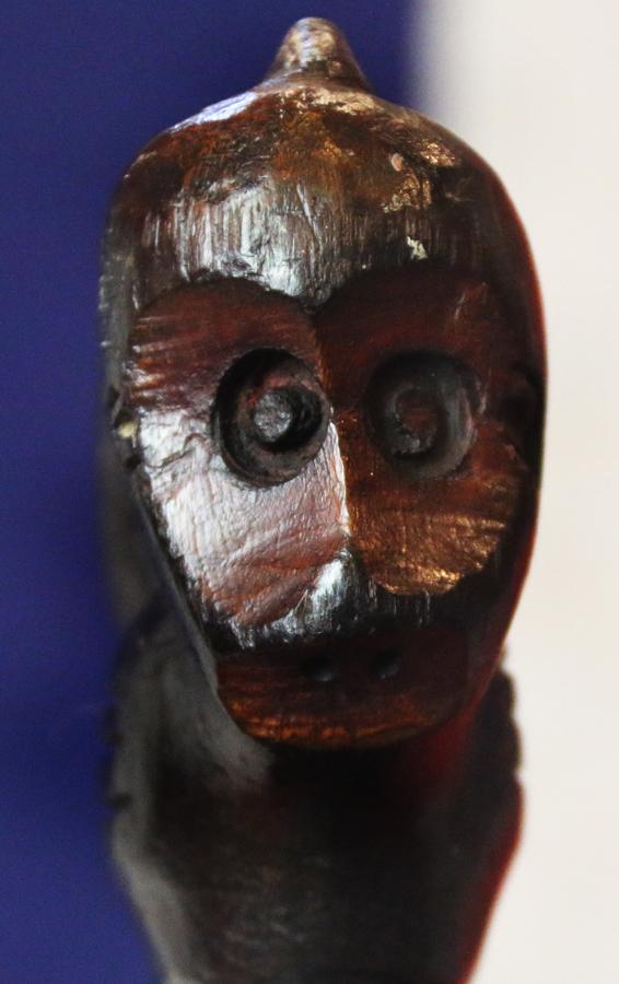 A Most Rarely Seen, Antique Ceremonial, Head-Hunters Sword 'Pusaka Magic' Dohong, A Borneo, Dyak Shamen's, Kayanic Art Ritual Sword, With a Carved, Twin-Head Hilt