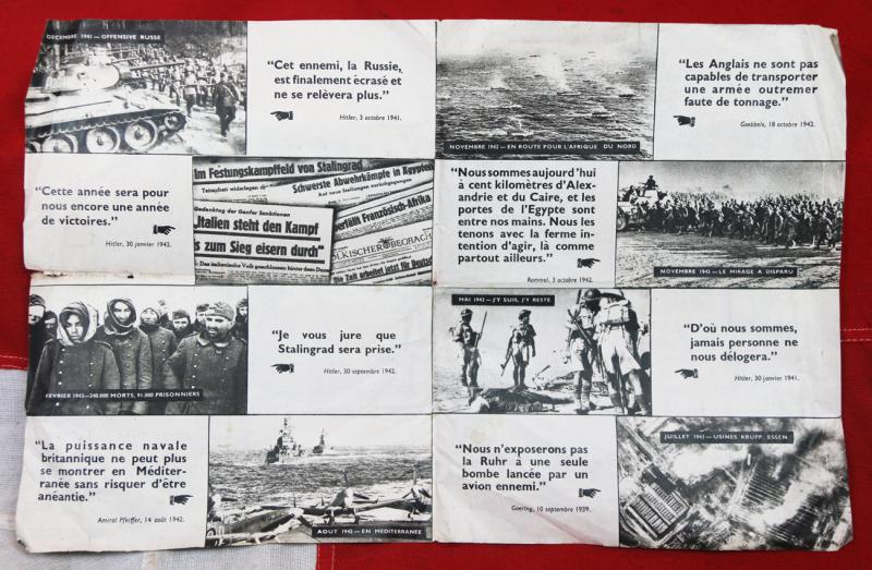 A Superb Condition and Very Rare WW2 1943 Published Nazi & Vichy-French Propaganda Leaflet, Titled INTUITION With Swastikas and Portrait Photo of Adolf Hitler. Four Pages, Folded