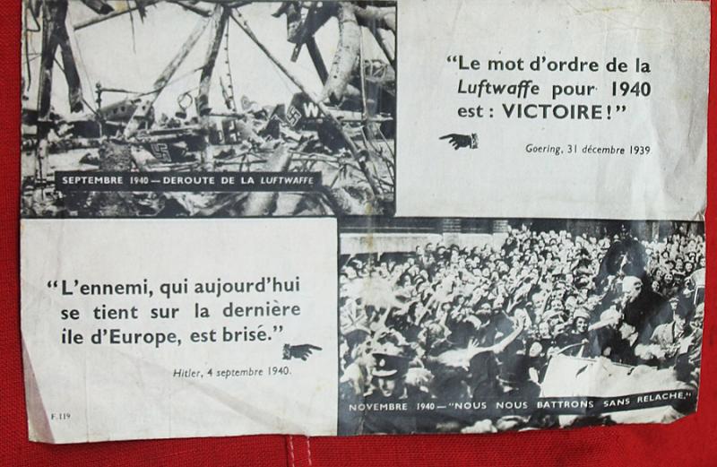 A Superb Condition and Very Rare WW2 1943 Published Nazi & Vichy-French Propaganda Leaflet, Titled INTUITION With Swastikas and Portrait Photo of Adolf Hitler. Four Pages, Folded