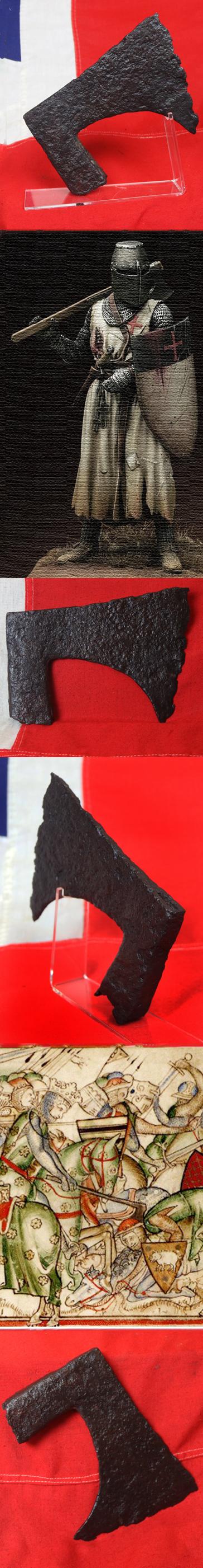 A Stunning Original 11th,12th Century Crusader’s Battle Axe of War, Used From The Time Kings Henry Ist, King Stephen, Queen Matilda and King Henry IInd, During The Early Crusades to the Holy Land. Regarded as the The Weapon of Choice of Kings, and Knight