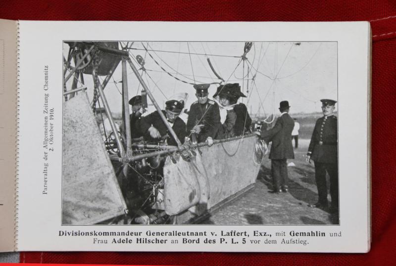 A Most Rare Airship Parseval Tag 8 Postcard Booklet Set, Chemnitz, Dated 2nd October 1910. a Wonderful Piece of early Airship Aeronautica & Postal Service Ephemera