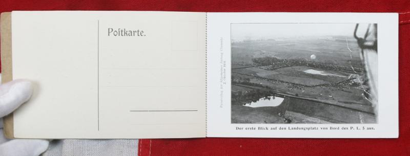 A Most Rare Airship Parseval Tag 8 Postcard Booklet Set, Chemnitz, Dated 2nd October 1910. a Wonderful Piece of early Airship Aeronautica & Postal Service Ephemera