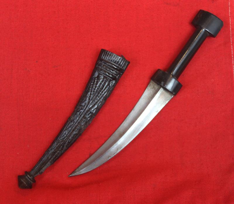 A Most Delightful, Original, Antique Carved Buffalo Horn Hilted Ottoman Empire Khanjar Dagger