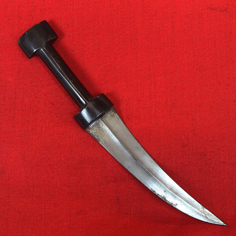 A Most Delightful, Original, Antique Carved Buffalo Horn Hilted Ottoman Empire Khanjar Dagger