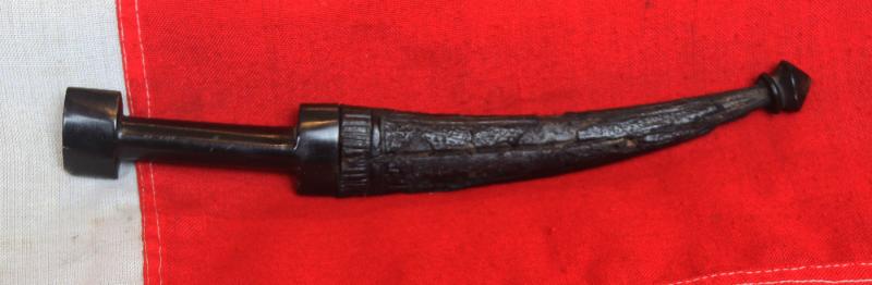 A Most Delightful, Original, Antique Carved Buffalo Horn Hilted Ottoman Empire Khanjar Dagger