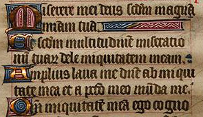 C15th Illuminated Medieval French Book of Hours Manuscript Leaf. From Around The Time of The Battle of Agincourt or Later