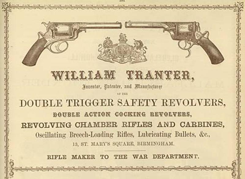 19th Century 1850's English Tranter .36 calibre Double Trigger Revolver One of the Most Favoured Revolver's of The US Civil War Confederates