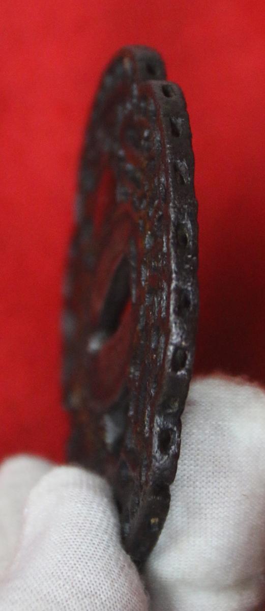 A Very Attractive & Good Edo Period Antique Nanban Tsuba in Tetsu and Applied Gold