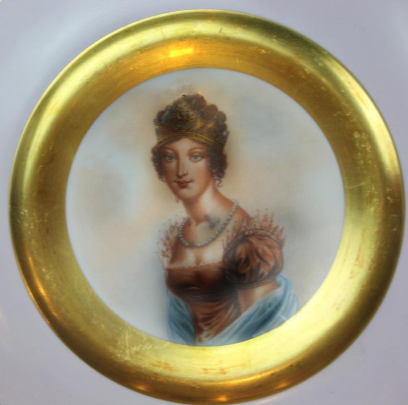 A Fine & Beautiful Pair of Porcelain Cabinet Plates of Emperor Napoleon & Empress Josephine, From the World Renowned Porcelain Factory of Royal Copenhagen.
