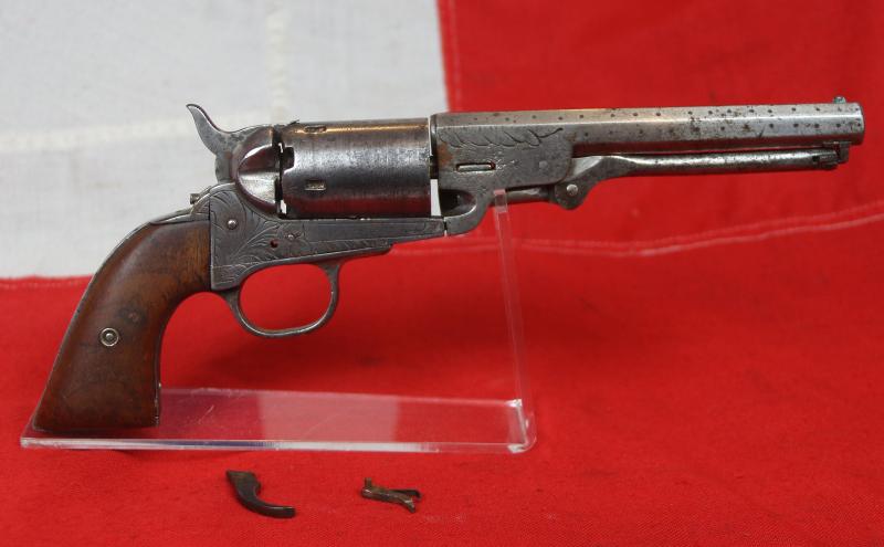 A Very Interesting Antique Civil War Period Belgian 1850's Colt Navy Copy Patent Infringement Revolver