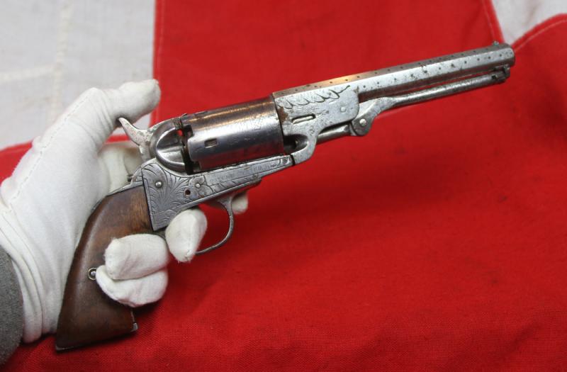A Very Interesting Antique Civil War Period Belgian 1850's Colt Navy Copy Patent Infringement Revolver