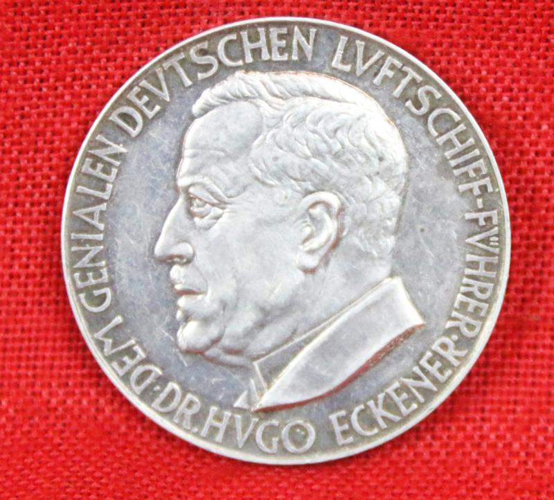 A Rare German Aerospace Zeppelin First Flight To South America, .835 Silver Medal, 1930 Made In Berlin