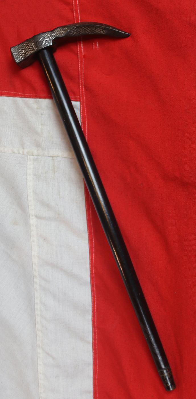 A Most Fine Knightly Polish War-Hammer Nadziak or Obuch, 1500's A.D. Inlaid with Silver Cross Hatching. Certainly one of the Most Beautiful & Well Preserved We Have Ever Seen.