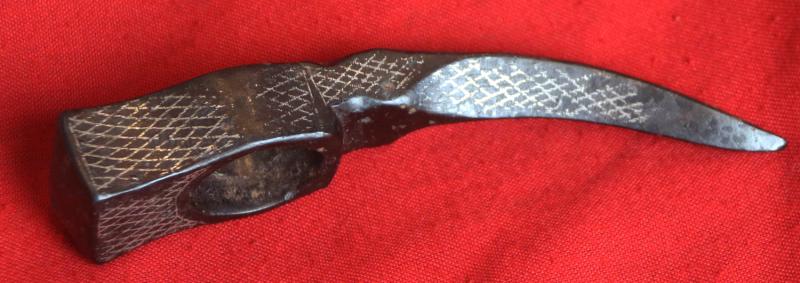 A Most Fine Knightly Polish War-Hammer Nadziak or Obuch, 1500's A.D. Inlaid with Silver Cross Hatching. Certainly one of the Most Beautiful & Well Preserved We Have Ever Seen.